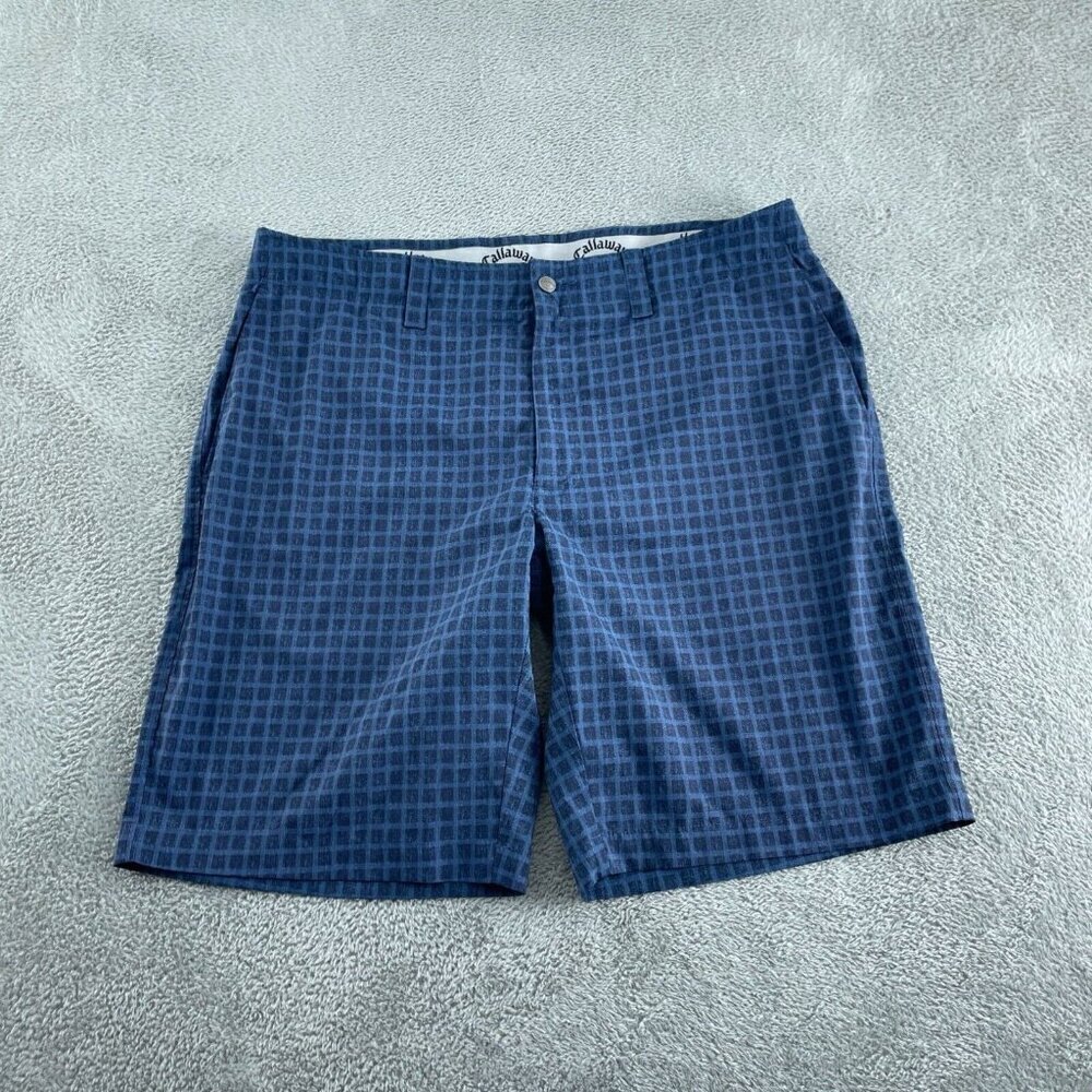 Callaway Mens Blue Checkered Golf Shorts Size 36 5886